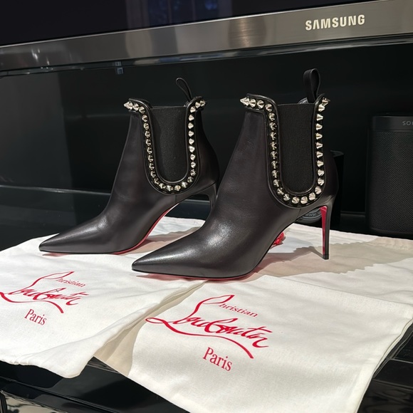 Christian Louboutin - Capaboot 85mm Spiked Napa Stiletto Ankle Boot - Picture 7 of 16